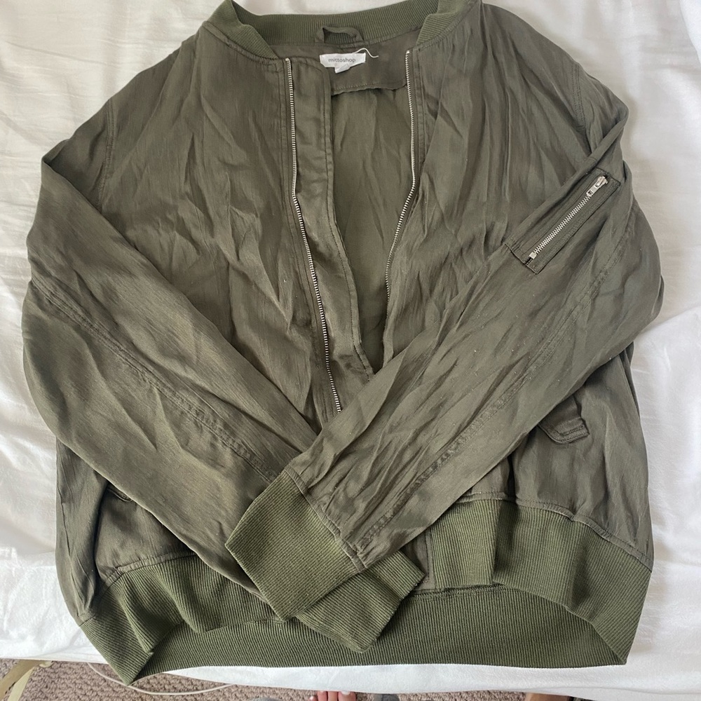 Army green bomber jacket